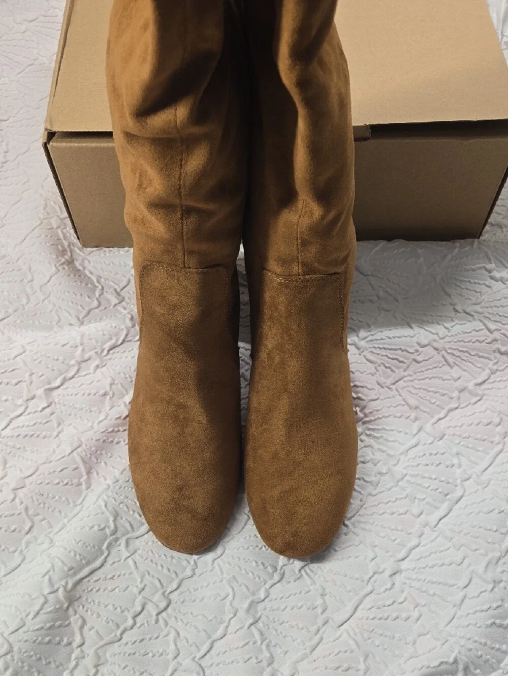 NIB-J. Crew Warm Brandy Suede Knee High Block Heel Boots